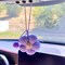 Crochet flower car accessories with bell, amigurumi flower car hanging, Knitted Flower for Interior car accessories, car decor or bag charm product 6